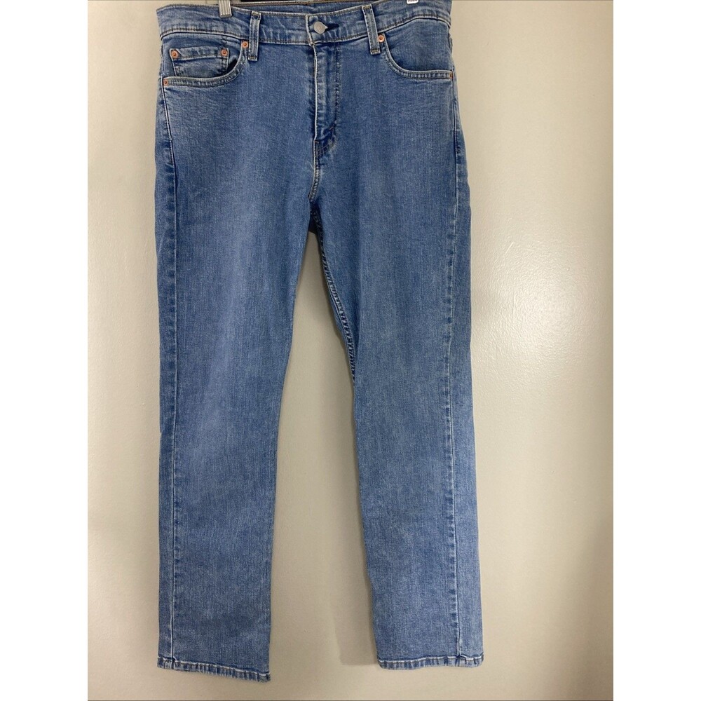Levis Jeans Mens 32x32 Blue Denim Slim Straight Mid Rise Medium Wash Stretch 511